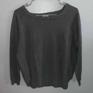 ANNA ROSE | Gray Top with Wide Neck